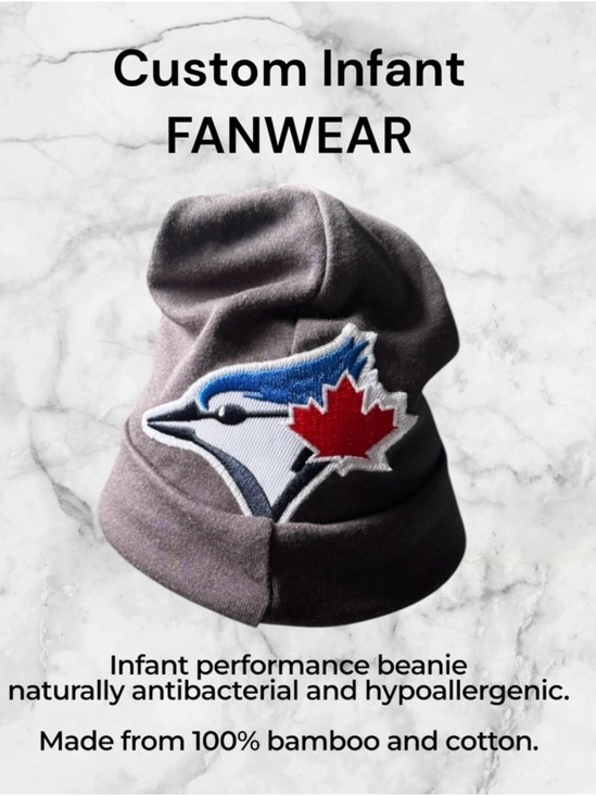 Lola-TLC & Perlim Pin Pin Other - 🆕Infant Grey Beanie with Toronto Blue Jays